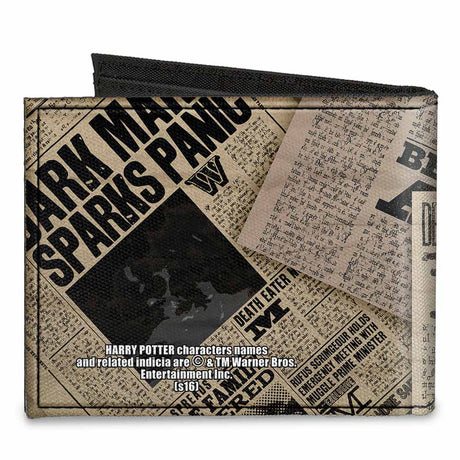 Canvas Bi-Fold Wallet - Harry Potter Newspaper Headlines UNDESIRABLE NO 1