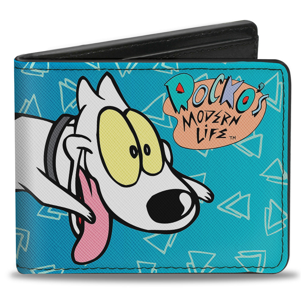 Bi-Fold Wallet - Rocko's Modern Life Spunky Pose Logo Blues White