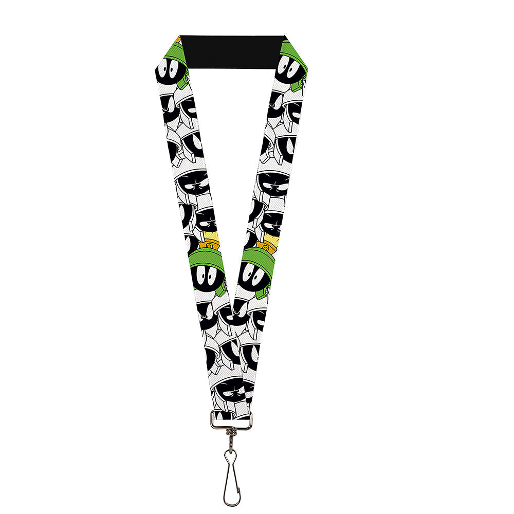 Lanyard - 1.0" - Marvin the Martian Expressions Stacked White Black Green Gold