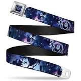 Space Ranger Logo Outline Full Color Blue/White Seatbelt Belt - Buzz Lightyear Poses Galaxy Blues Webbing