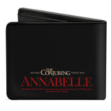 Bi-Fold Wallet - Annabelle Half Face + ANNABELLE Logo Black Tan Red