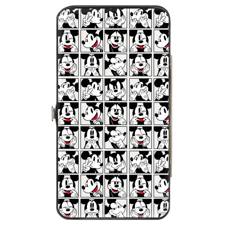 Hinged Wallet - Mickey Mouse Expression Blocks White Black Red