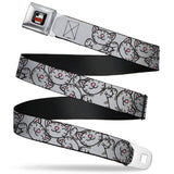 THE BIG BANG THEORY Full Color Black White Red Seatbelt Belt - Soft Kitty Poses Webbing