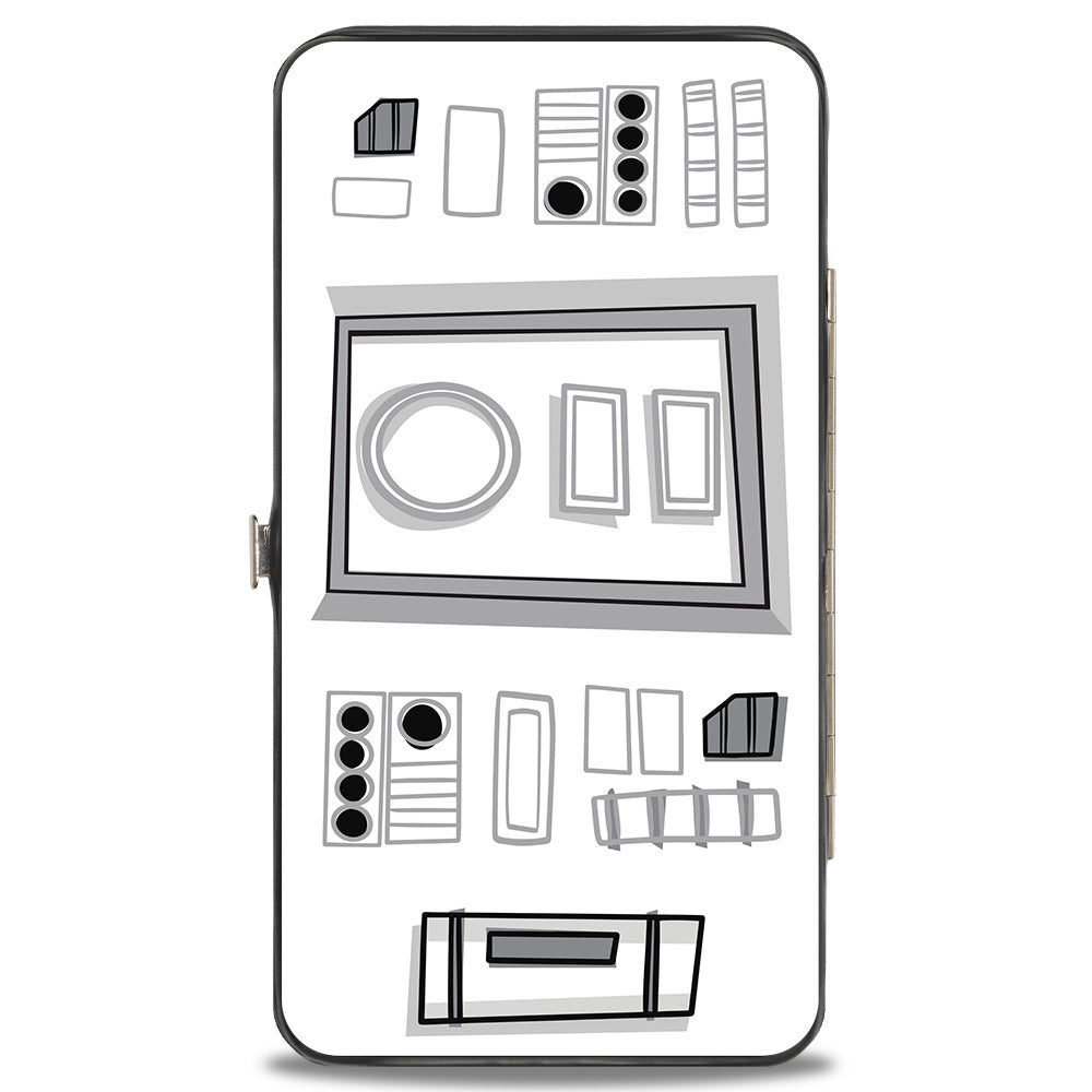 Hinged Wallet - Star Wars Stormtrooper Face + Parts2 White Grays Black