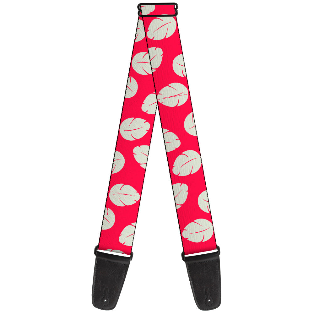 Guitar Strap - Lilo & Stitch Bounding Lilo Dress Leaves Red Ivory