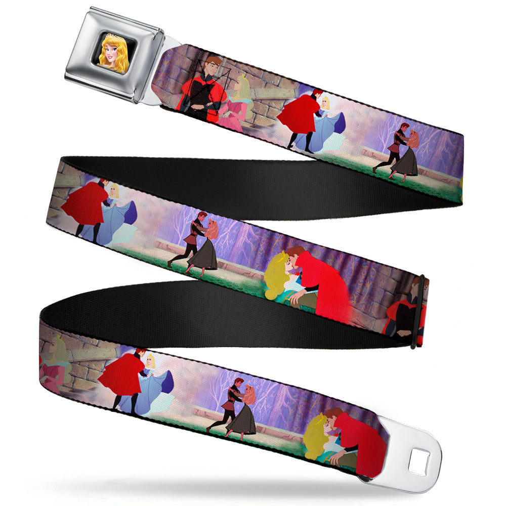 Sleeping Beauty Princess Aurora Full Color Seatbelt Belt - Sleeping Beauty & Prince Scenes Webbing