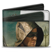 Bi-Fold Wallet - ARROW Standing Pose Arrow Tips Green-Tan Fade