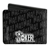 Bi-Fold Wallet - THE JOKER Wine Glass Pose HA! HA! Black Grays White