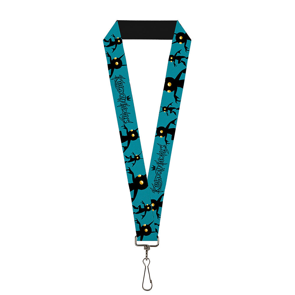 Lanyard - 1.0" - KINGDOM HEARTS Shadow Poses Turquoise Black