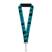 Lanyard - 1.0" - KINGDOM HEARTS Shadow Poses Turquoise Black