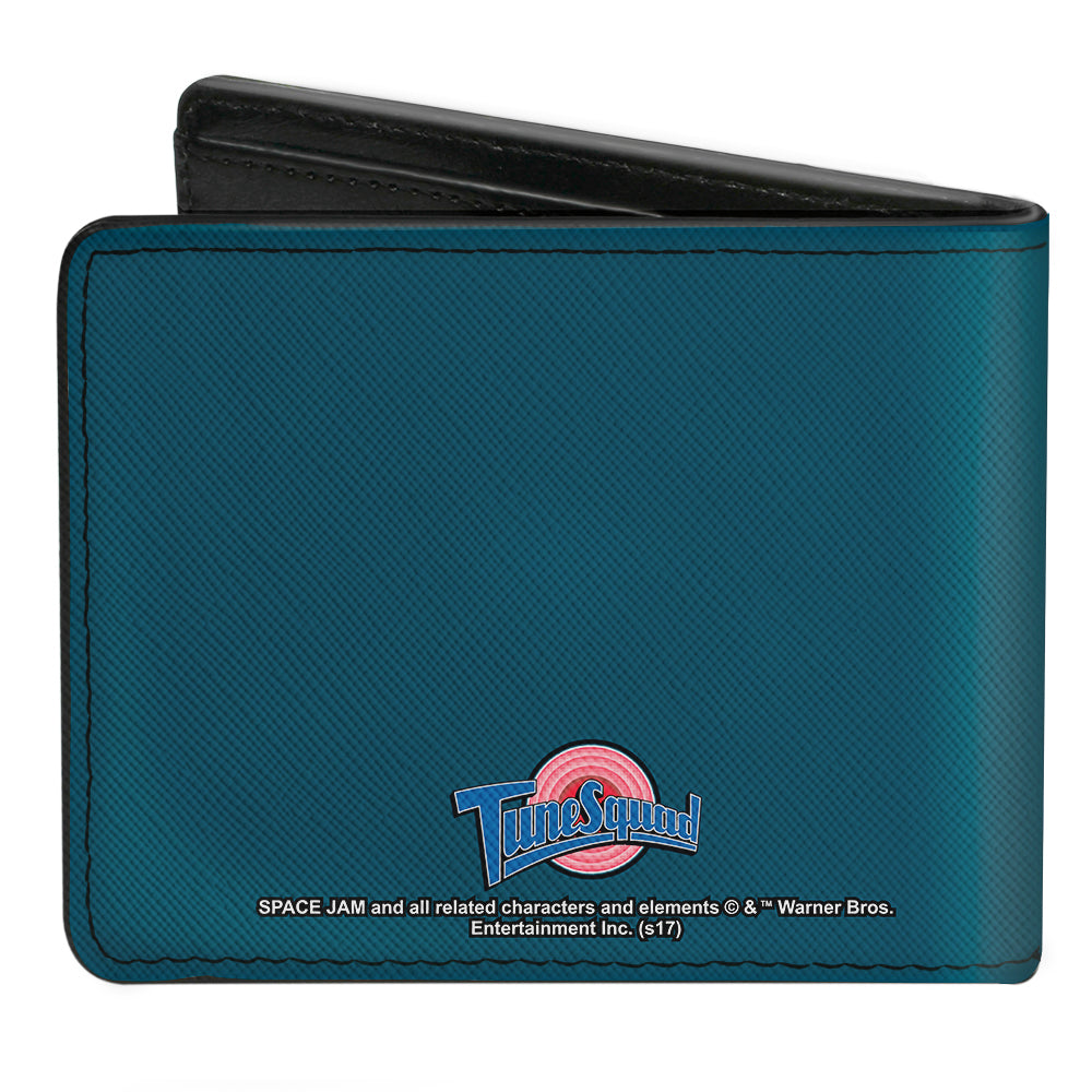 Bi-Fold Wallet - Space Jam Tunes Squad 7-Players Group Pose Galaxy Blues