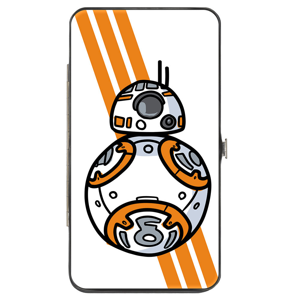 Hinged Wallet - Star Wars BB-8 Bounding Parts2 White Black Grays Orange