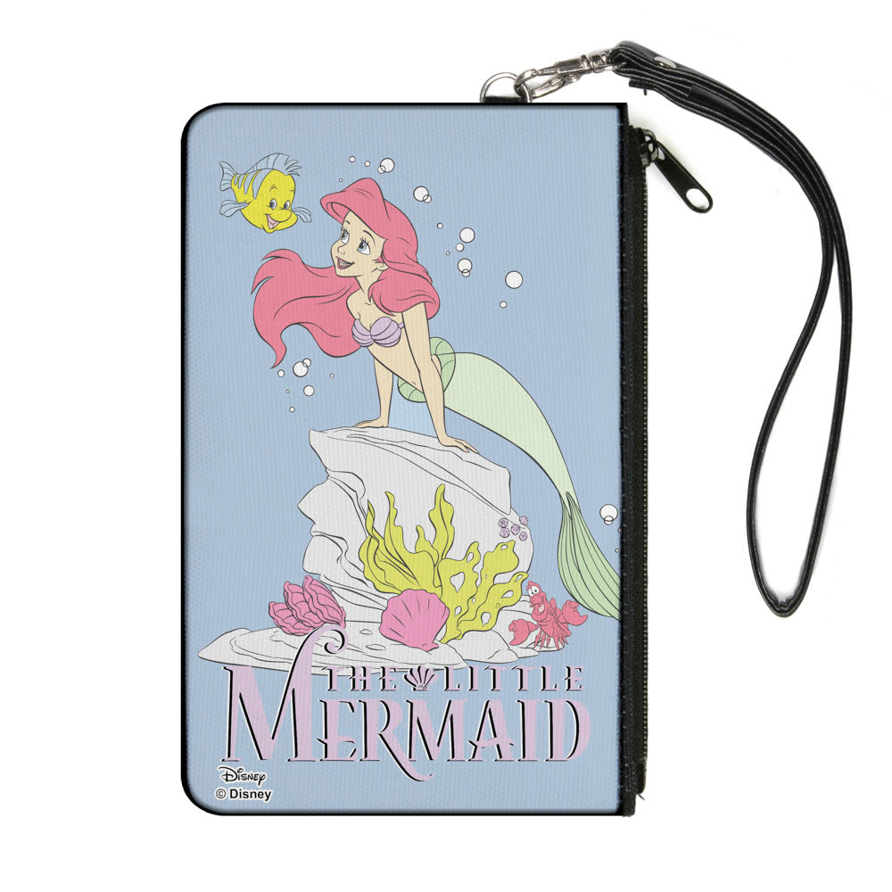 Canvas Zipper Wallet - LARGE - THE LITTLE MERMAID Flounder and Ariel Pose Blue