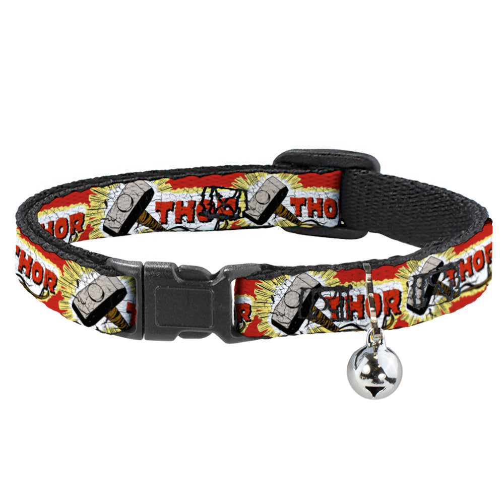 Cat Collar Breakaway - THOR & Hammer Red Yellow White