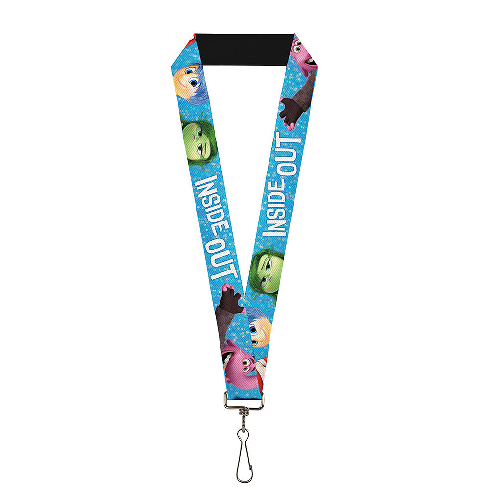 Lanyard - 1.0" - INSIDE OUT 6-Character Pose Sparkle Blue White