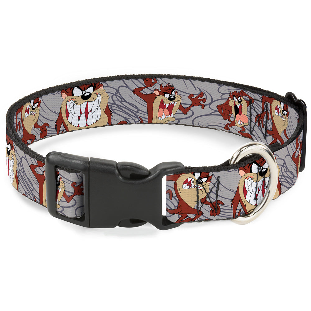 Plastic Clip Collar - Tasmanian Devil Expressions Gray Swirl