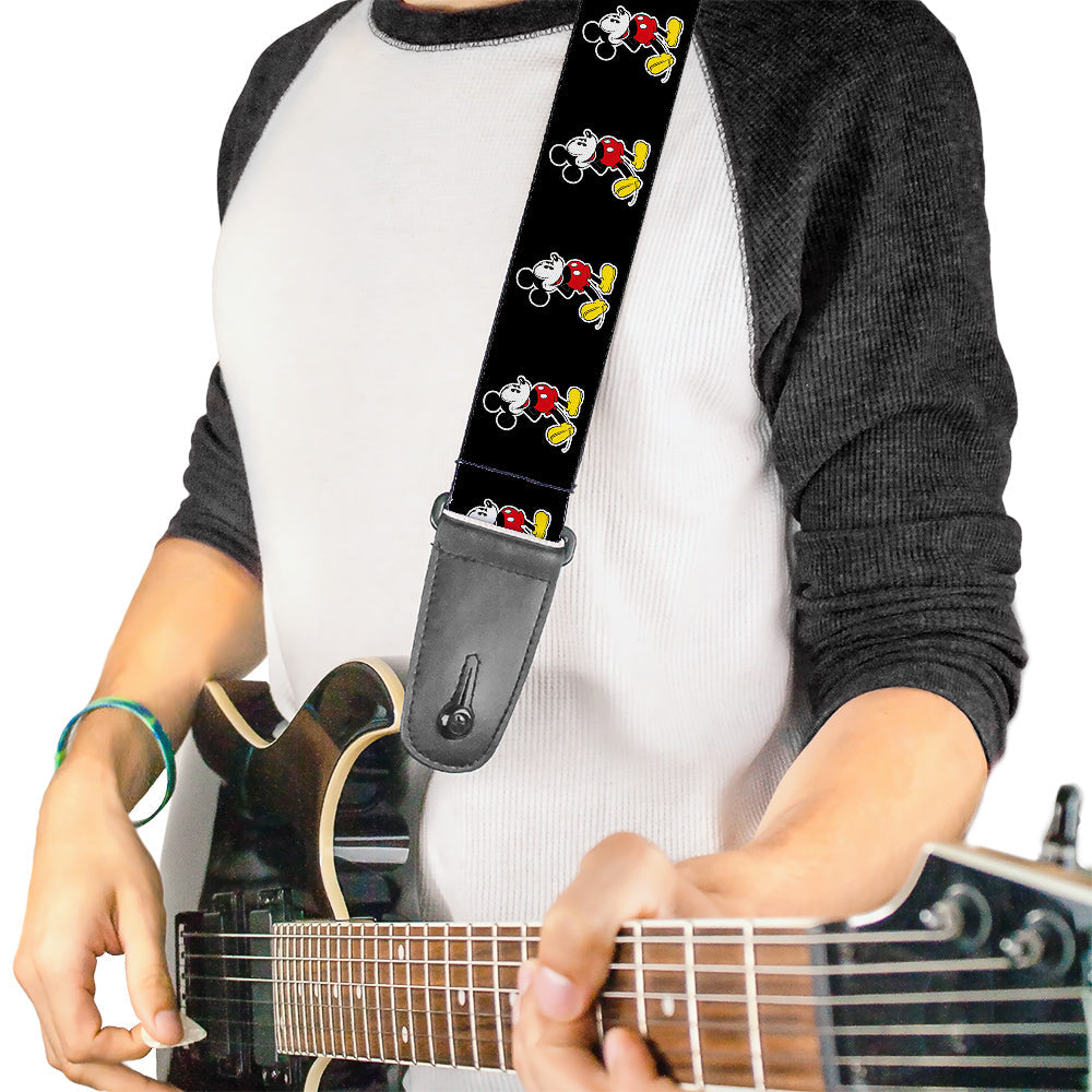 Guitar Strap - Classic Mickey Mouse Pose Black