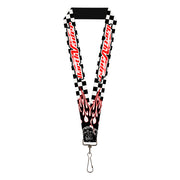 Lanyard - 1.0" - Star Wars DARTH VADER Face Flames Checkers Black White Red