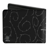 Bi-Fold Wallet - Jack Thinking Pose Thorny Vine Black Gray White