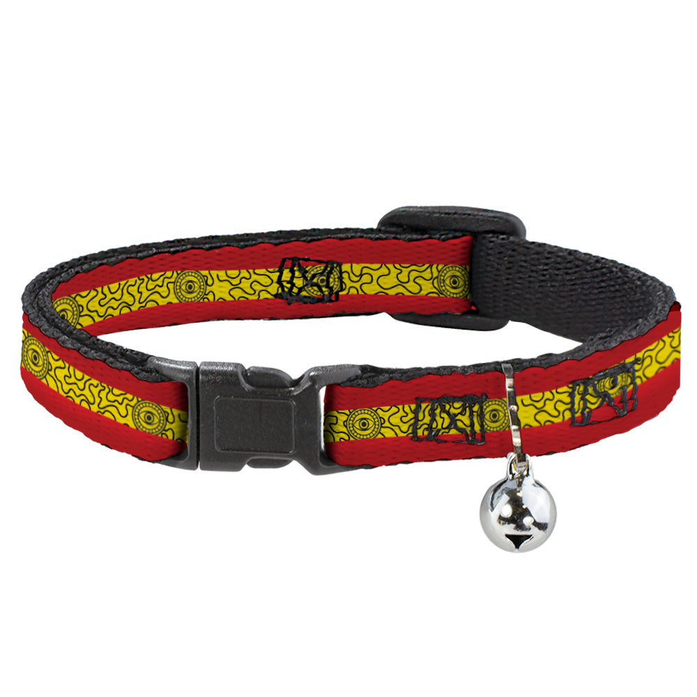 MARVEL COMICS Cat Collar Breakaway - Doctor Strange Eye of Agamotto Stripe Red Gold Black