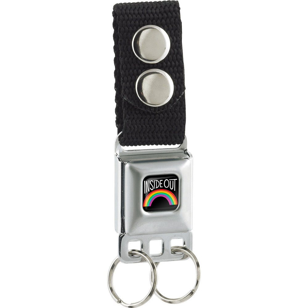 Keychain - INSIDE OUT Rainbow Full Color Black White Multi Color