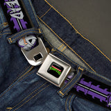 Classic TMNT Logo Full Color Seatbelt Belt - Shredder Head SHRED HEAD/Stripe Black/Purple/Gray Webbing