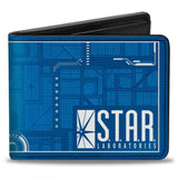 Bi-Fold Wallet - The Flash STAR LABORATORIES Circuitry Blues White