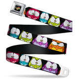 SPACE JAM Logo Full Color Black/Red/Green Seatbelt Belt - Space Jam Nerdlucks Faces CLOSE-UP Black Webbing