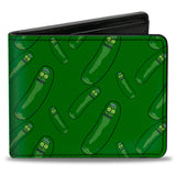 Bi-Fold Wallet - Rick and Morty Pickle Rick Pose Scattered Greens