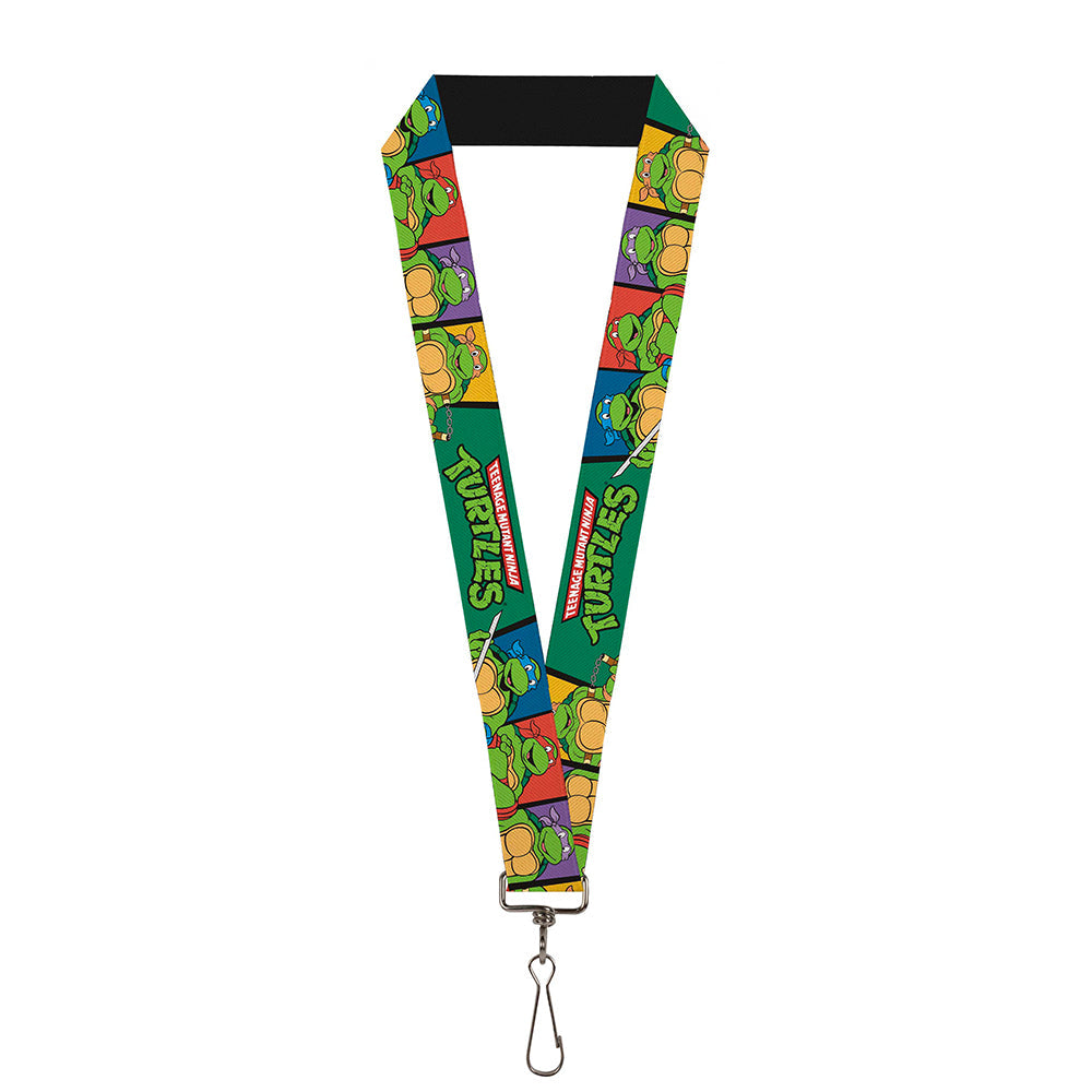 Lanyard - 1.0" - Classic TMNT Group Pose3 TMNT Logo Green Multi Color