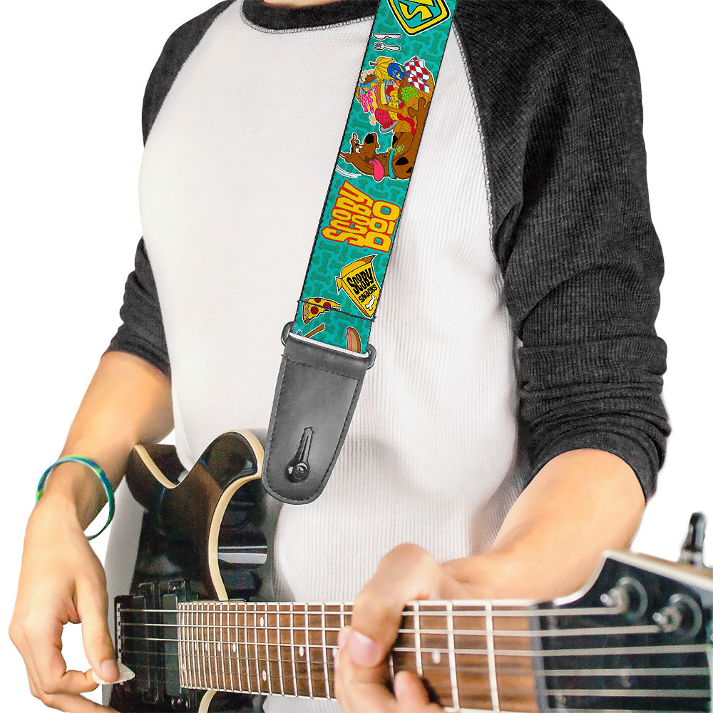 Guitar Strap - Scooby Doo & Snacks Bone Monogram Blues