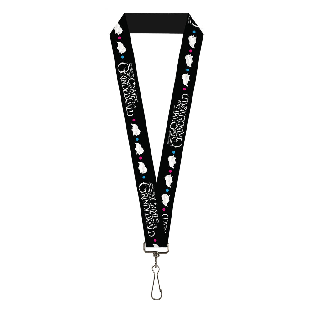 Lanyard - 1.0" - FANTASTIC BEASTS THE CRIMES OF GRINDELWALD Baby Niffler Pose Dots Black White Pink Blue