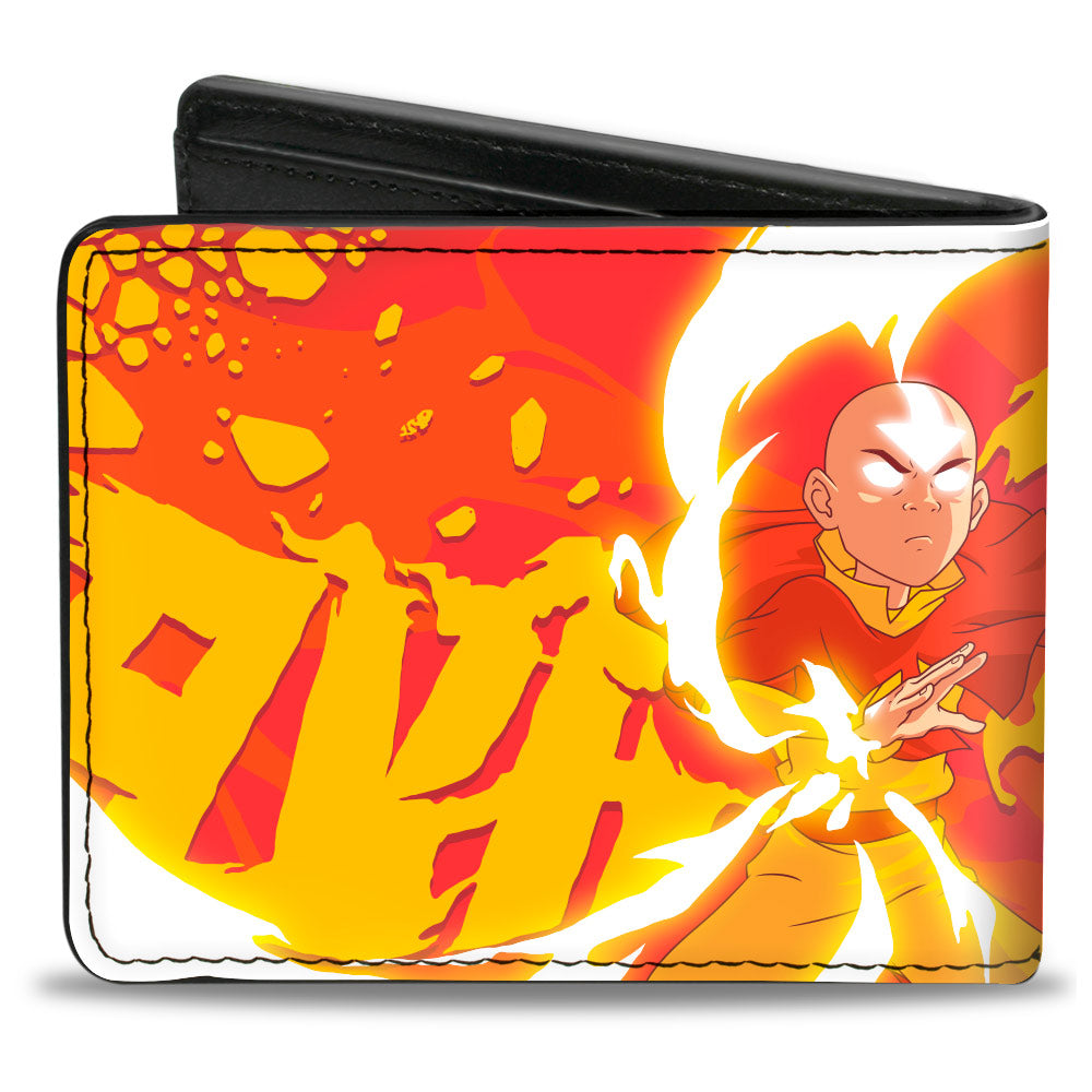 Bi-Fold Wallet - Avatar the Last Airbender Aang and Momo Pose Reds Yellows