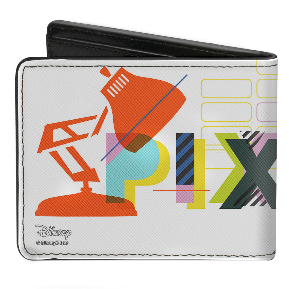 Bi-Fold Wallet - PIXAR Luxo Lamp and Ball Striping White Multi Color