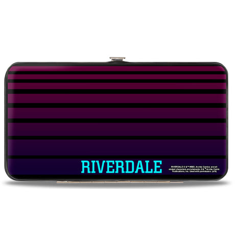 Hinged Wallet - Riverdale POP'S CHOCK'LIT SHOPPE Logo Stripes Black Pinks Blues