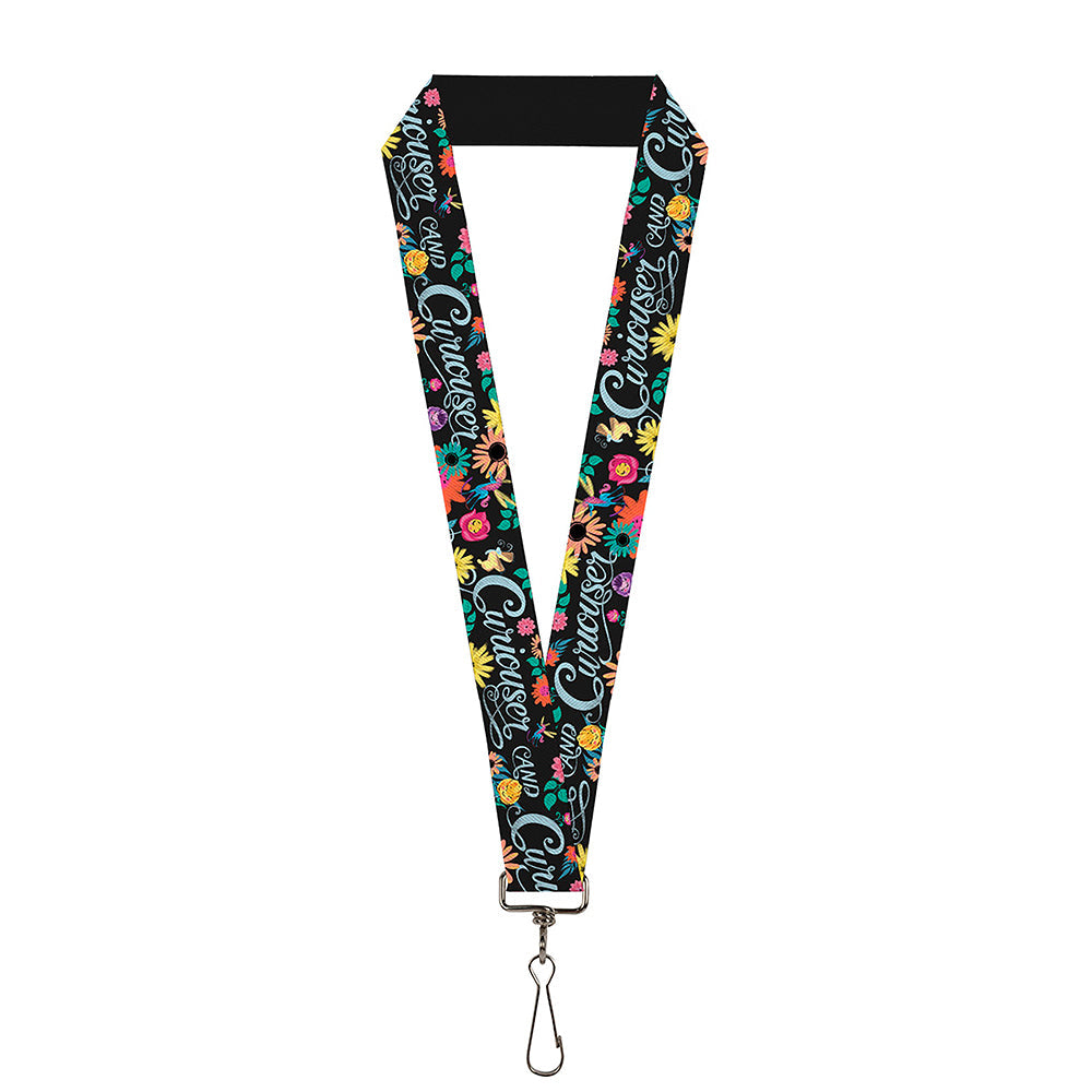 Lanyard - 1.0" - CURIOUSER AND CURIOUSER Flowers of Wonderland Collage