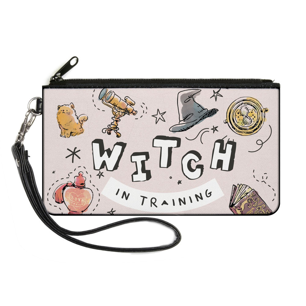 Canvas Zipper Wallet - SMALL - Harry Potter WITCH IN TRAINING Collage Light Pink