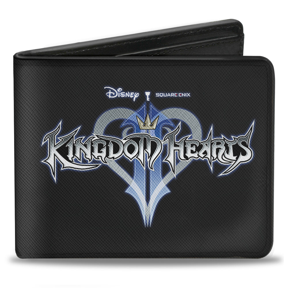 Bi-Fold Wallet - KINGDOM HEARTS II Logo Black Silvers Blues