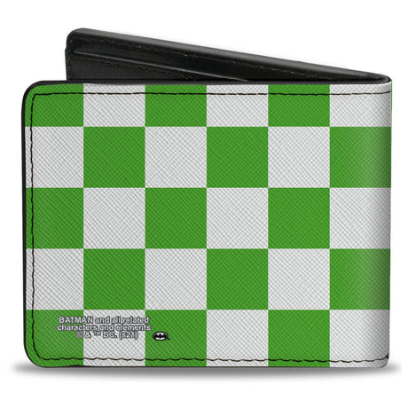 Bi-Fold Wallet - Batman 6-Villains Group Pose Checker Green White