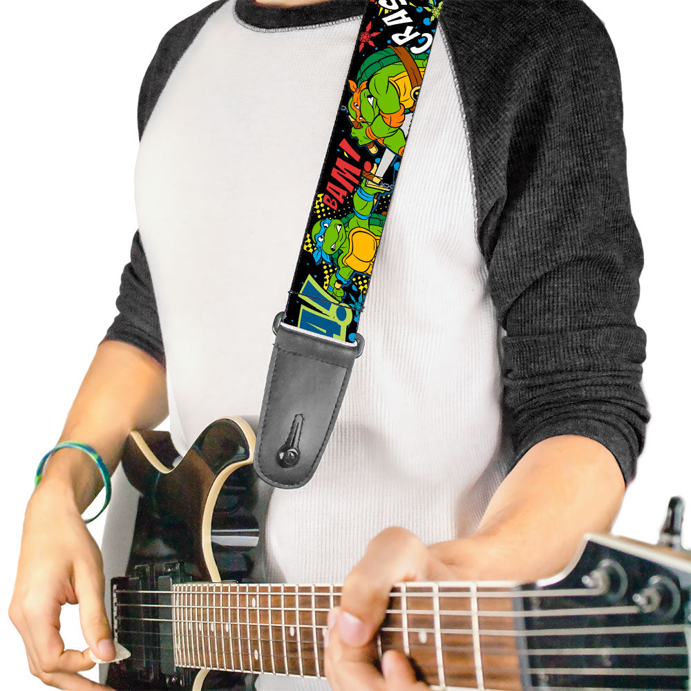 Guitar Strap - Classic Teenage Mutant Ninja Turtles Turtles Pose12 COWABUNGA! Pop Art