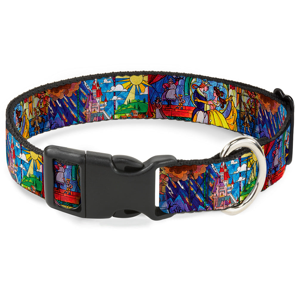 Plastic Clip Collar - Beauty & the Beast Stained Glass Scenes