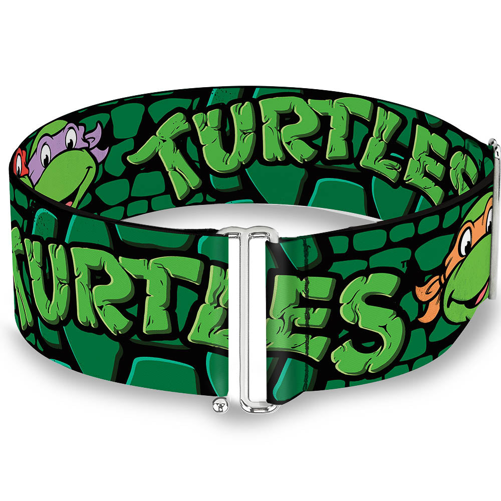 Cinch Waist Belt - Classic TMNT Group Faces TURTLES Turtle Shell Black Green