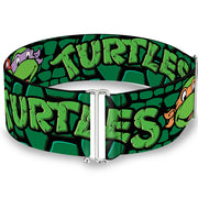 Cinch Waist Belt - Classic TMNT Group Faces TURTLES Turtle Shell Black Green