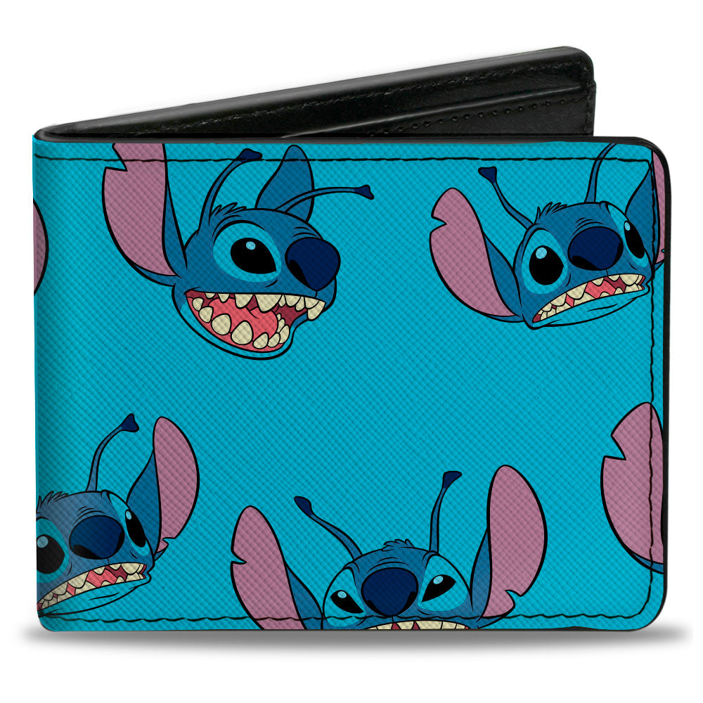 Bi-Fold Wallet - Lilo and Stitch Stitch Expressions Scattered Blue