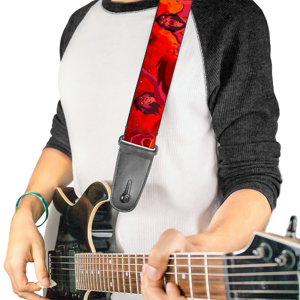 Guitar Strap - Simba Scar Battle Scene Fiery Red