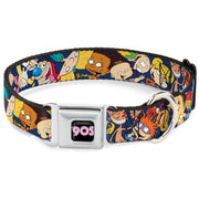 Nick 90'S Icon Full Color Black/Blue/Pink Seatbelt Buckle Collar - Nick 90's Rewind 16-Character Poses Navy Blue