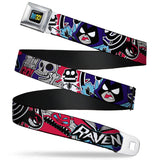 TEEN TITANS GO! Full Color Black Blue Yellow Seatbelt Belt - TEEN TITANS GO! RAVEN/Demon/Trigon Purple Webbing