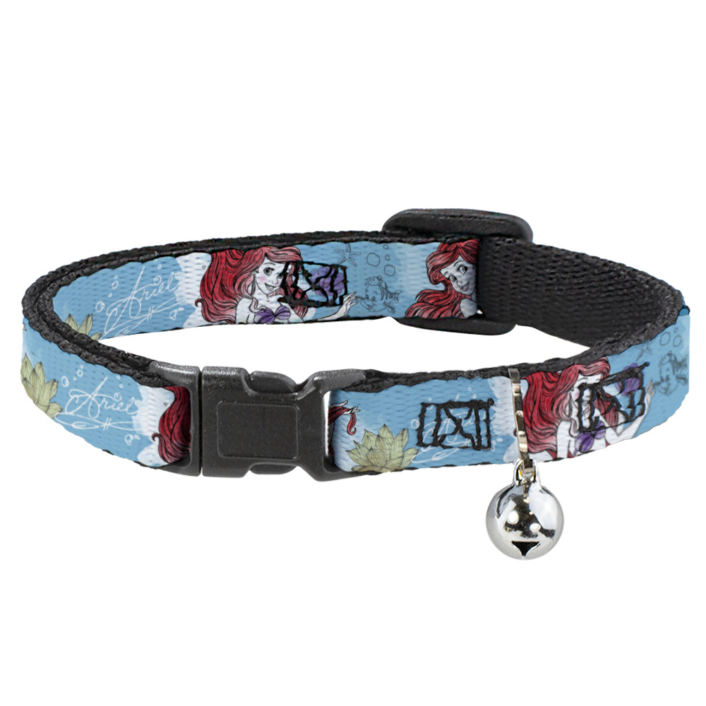 Cat Collar Breakaway - ARIEL Sketch Poses Blues Lavender