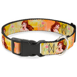 Plastic Clip Collar - Belle Poses/Enchanted Rose/Story Script Yellow/Pinks