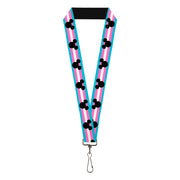 Lanyard - 1.0" - Mickey Mouse Ears Icon Transgender Pride Flag